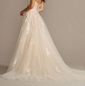 David's Bridal Ivy sand blush wedding dress